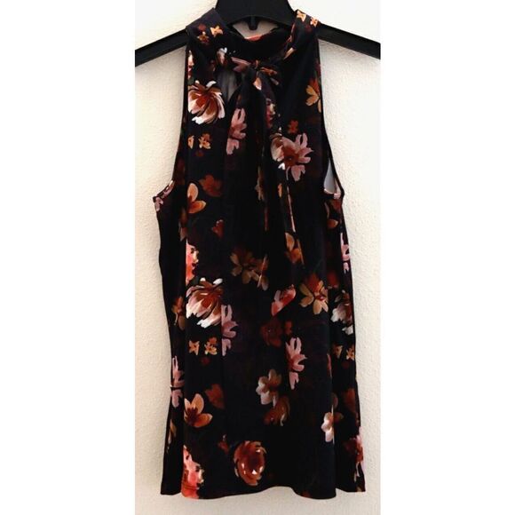 Belldini BK210548 Women Sz XS Black Combo Floral Print Reversible Halter Top $78 - Picture 2 of 13